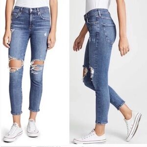 AGOLDE Medium Wash Distressed Jeans